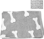 GANAZONO Coral Fleece Puppy Blanket Soft Warm Throw for Dogs and Cats Multi-use Nap and Sofa Blanket Cozy for Pets Grey Bone