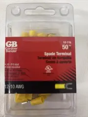 Gardner Bender 10-116 Terminal Spade 8-10 Stud 12-10 AWG Yellow 50 Pack USA