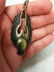 NEW MAYA AZTEC EAGLE FALCON BIRD WINGS METAL KEYCHAIN KEYRING OLD GOLD COLOR