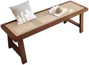 Wood Entryway Bench, Farmhouse Shoe Rack Indoor Accent Seating Bench, Foot Stool Ottoman Footrest for Couch Foyer Entrance Hallway Dining Living Room (Color : /Walnut A-80cm)