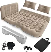 Failenfeivp SUV Air Mattress Car Camping Bed - Inflatable Thickened and Double Car Air Mattress Bed with Air Pump Portable Foldable Car Air Bed Mattress for Home Car Travel Camping-