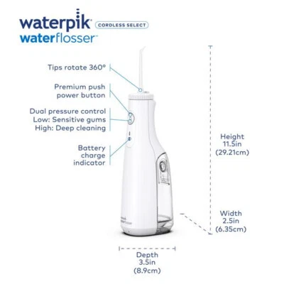Waterpik Water Flosser Cordless Dental Oral Irrigator Portable WF-10 WHITE