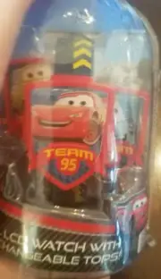 Team 95 Cool LCD Watch with Interchangeable Tops Cars-New(Needs New Battery)