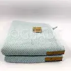 Ecoexistence 2 Piece Set Zero Twist Loops Bath Towels Quick Dry Blue New