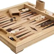 Vesey Street Inlaid Wooden Backgammon Set 19"