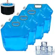 4 Pack Ice Bath Bags, 10L Large Capacity Bathtub Freezer Water Bagb, Portable Ice Barrel Cold Therapy for Athletes, Ice Baths at Home(Blue)