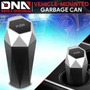 Car Mini Trash Box Portable Dustbin Vehicle Waste Garbage Can Bin Holder Silver