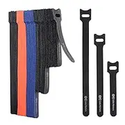 Cable Matters 100-Pack Hook-and-Loop Reusable Cable Ties (10+15+20cm), Wire Ties with 19KG Tensile Strength, Multi-Colour Cable Straps for Organisement