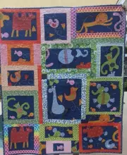 Whimsical Animals Child's Handmade Quilt 48x56. New. I made this Happy Quilt