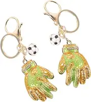 [KOMBIUDA] Football Goalkeeper Gloves Keychain Set Backpack Pendant Luggage Ring Fashionable Decorative Chain for Occasions