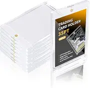 10ct Magnetic Card Holder, 35pt One Card Holder Touch for Trading Cards, U-V Protection Magnetic Card Case for Baseball Cards, Card Protectors Hard Plastic, Display Case for Game Cards, Sports Cards