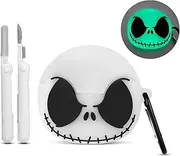 Compatible with Samsung Galaxy Buds 3 Pro Case&Galaxy Buds 3 Case Cover with Cleaner kit, Glow in The Dark Soft Silicone Protective Skull Cases for Galaxy Buds 3/Galaxy Buds 3 Pro Case for Men Women