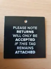 Black Return Product Swing Tags Pack of 100