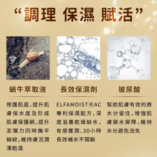 【雅聞倍優BIOCHEM】蝸牛修護潤澤面膜10片(5片*2組/潤澤修護)