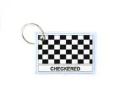 Keychain keyring patch print double sided flag country checkered