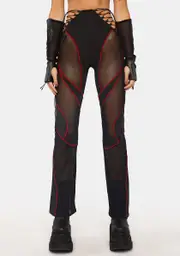 [Namilia] Red Lace-Up Stretch Pants