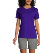 Lands' End School Uniform Short Sleeve Feminine Fit Essential T-shirt in Deep Purple at Nordstrom, Size Small