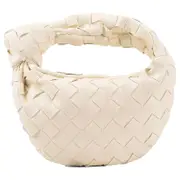 Tote Bag Woven Handbag Pu Leather Women's Shoulder Wallet Large Volume Braided Bag White