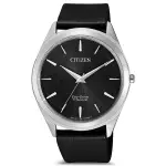 【CITIZEN 星辰】GENTS光動能鈦金屬牛皮腕錶-黑色39MM(BJ6520-15E)