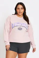 Pink Long Sleeve Baltimore Sweatshirt Top