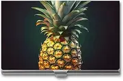 [VFMKT] Slim Metal Business Card Holder Portable Business Card Case Pocket Name Card Holder Pineapple Wallet for Men Women Office Travel