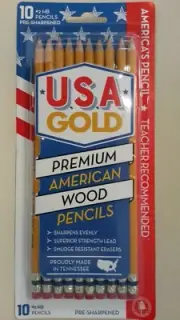 U.S.A Gold Premium American Wood #2 Pencils 10/24/36 Pre Sharpened Made In USA