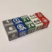 Deluxe Essential Token Dice Set Compatible with Magic: The Gathering (2X Treasure, Clue, Food, Blood & Creature Token Dice)