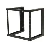 9U Wall Mount Open Frame 19" Server Equipment Rack Threaded 15-inch depth Black