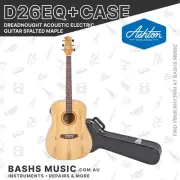 Ashton D26EQ Dreadnought Acoustic Electric Guitar Spalted Maple + Hard Case
