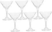 6pcs Cocktail Glass Unbreakable Wine Glasses Cups Dispenser Glassware Pool Bottles Whiskey Margarita Flask Espresso Juice Drinking Latte Cup Martini Glasses Glass Goblets for Party