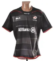SARACENS RUGBY UNION SHIRT JERSEY BLK SIZE M