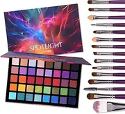 [UCANBE] Spotlight Eyeshadow Palette + 15 PCS Eye Brushes Makeup Set, Professional 40 Color Matte Shimmer Glitter Eye Shadow Pallet Highly Pigmented Waterproof Long Lasting Make up Pallete