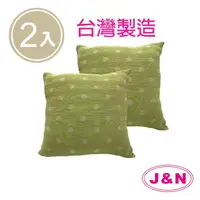 在飛比找momo購物網優惠-【J&N】綠圓點彈性抱枕45*45-綠色 米色(2入/1組)