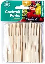 50pc Mini Bamboo Catering Forks Party Picks Finger Food Tasting Sticks Cocktail