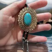 Bolo Tie Necklace Fashion* Silver Black Leather Cord (C)