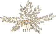 [Generic] Women Rhinestones Hair Comb Shiny Crystal Hair Piece for Women Girls Special Occasion Ladies Handmade Jewelry Collection (Silver, One size)