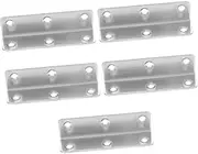 Luxshiny 5pcs Stainless Steel Right Angle Brackets Shape Corner Brace for Wood Heavy Duty Metal Shelf Support Extended Design for Furniture Garden Bed and More Silver Finish