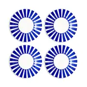 Spode Blue Italian Steccato Bold Stripe Tidbit Plates, Set of 4