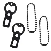 2 Pack Flat Bottle Openers with 2 Lanyards Metal Beer Opener Keychain