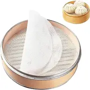 Set of 5 Round Silicone Steamer Mesh Mats - Non-Stick, Heat-Resistant Steamer Liners for Dumplings, Baking, and Steaming - Multi-Purpose Pastry Mat