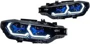 Head Lamp Compatible For BMW F30 F35 LED Headlight 2013-2019 Headlights 320i 325i DRL Turn Signal High Beam Angel Eye Projector Lens(For Original Halogen)