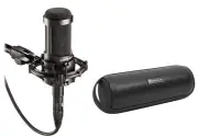 Audio Technica AT2035 Cardioid Condenser Studio Microphone/Mic+Case+Free Speaker