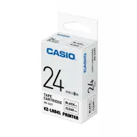 在飛比找Yahoo奇摩購物中心優惠-CASIO 標籤機專用色帶-24mm【共有5色】透明底黑字(