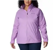 Columbia Women's Plus Switchback Waterproof Packable Rain Jacket, Gumdrop, 3X