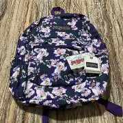 JanSport Backpack Large Purple Floral 16.7” Durable Travel Backpack