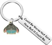 [FAADBUK] Funny Winnie The Pooh Quotes Inspired Keychain Movie Love Gift Could Be Worse Not Sure How But It Could Be Jewelry Friendship Gift