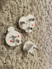 3 Travel attachment Plug Adapter, AC Outlets Ports,Type C, Type G