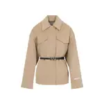 [Sportmax] Sportmax-Camel Brown Virgin Wool Cantore Jacket-Donna 36 IT