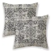 Boho Pillow Covers 16x16, Black and Cream Ethnic Design 16x16 Inch Black Cream