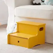 Kings Brand Furniture Toddler Step Stool for Kids with Storage, Banana
